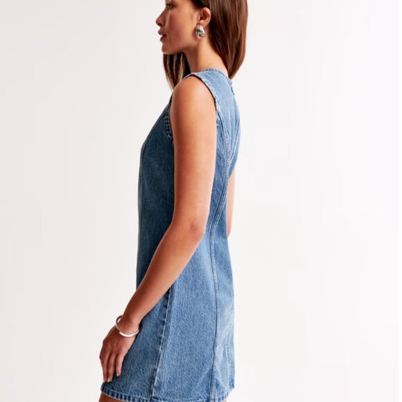 Abercrombie denim shift mini dress - Picture 2 of 12